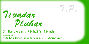 tivadar pluhar business card